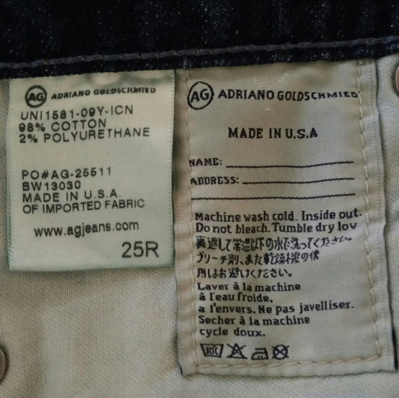 Anthro AG Adriano Goldschmied Button Fly Size 25 - Picture 8 of 8